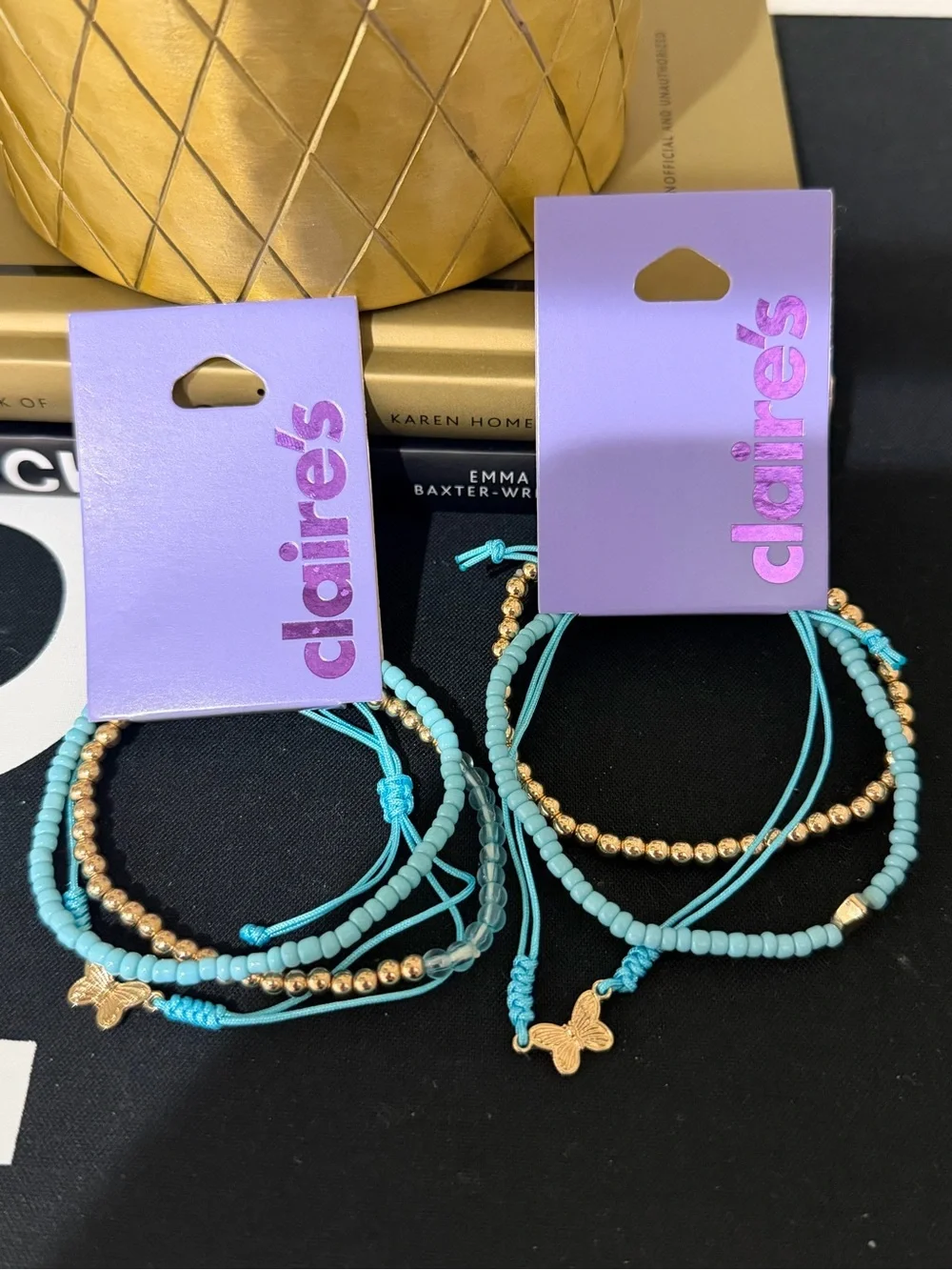 Turquoise and Gold Layered Bracelet Set